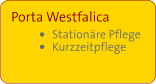 Porta Westfalica •	Stationäre Pflege •	Kurzzeitpflege